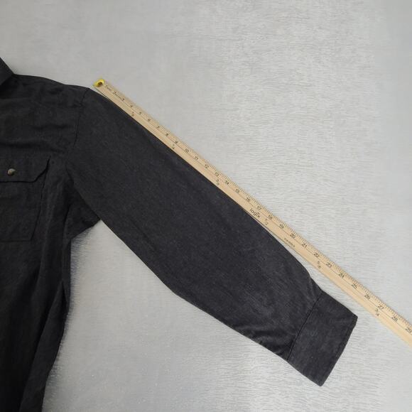Wrangler men's long sleeve button up regular fit shirt dark Grey Size 2x Country - Picture 5 of 9